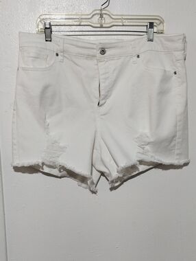 sofia by sofia vergara White Distressed Denim Cutoff Shorts